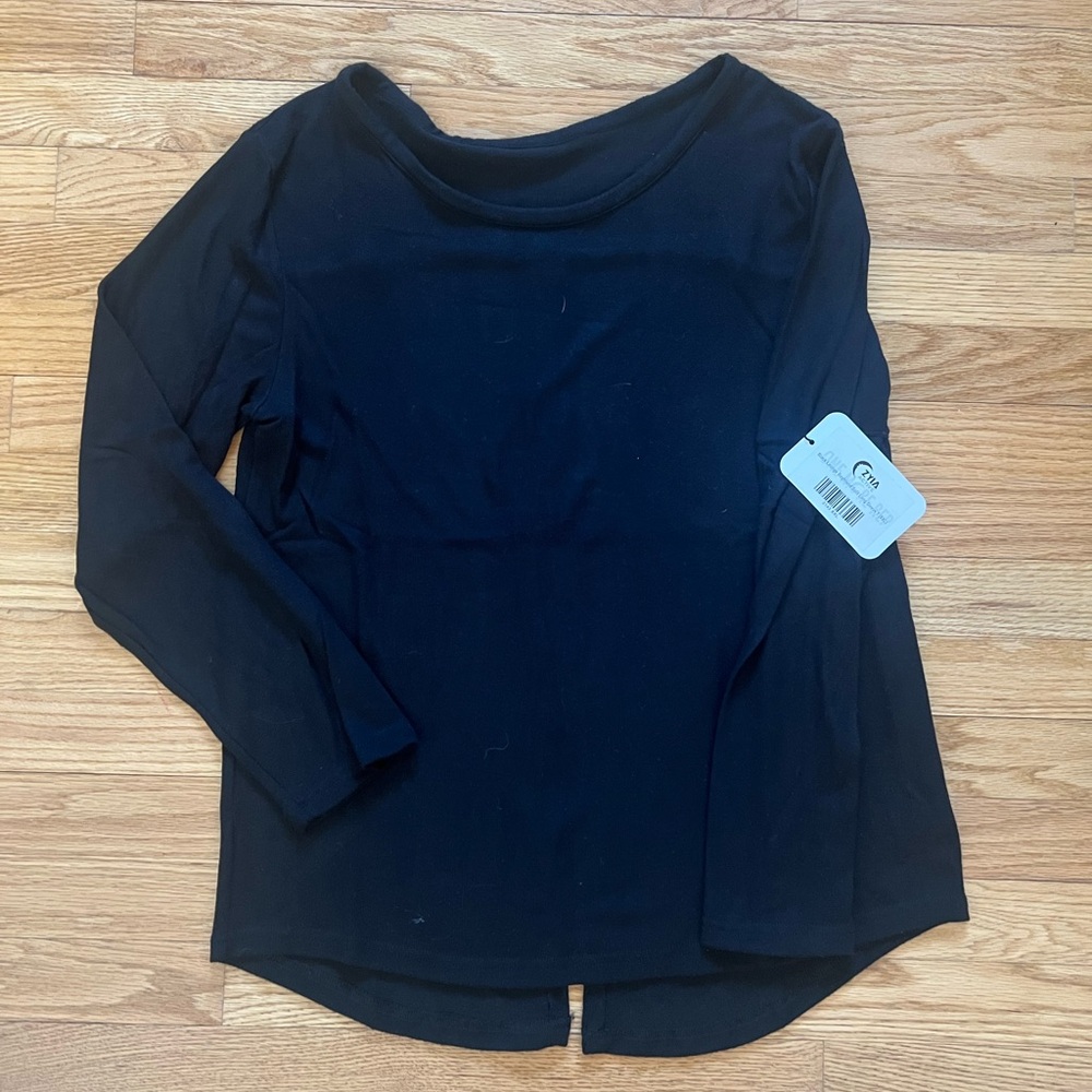 NWT Black Lounge Boyfriend Split Top